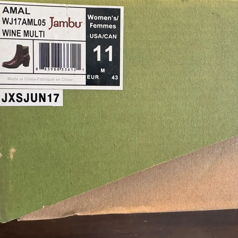 Jambu Amal Leather Boots 11 Red Wine NWT Ankle Booties Boho Art to Wear
